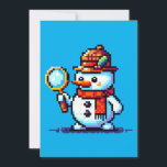 Detective Snowman - Funny Pixel Art Winter Mystery Feiertagskarte<br><div class="desc">Im Schnee gibt es ein Geheimnis zu lösen! 🔍 ⛄ Das Design "Detective Snowman" bietet einen Pixelkunst-Schneemann in einem stilvollen Hut und Schal, hält eine Lupe und sucht nach Hinweisen in der Winterwelt. Dieses einzigartige Design ist perfekt für Geheimnisliebhaber, Wintersportler und Fans von eigenartiger Pixelkunst geeignet und bietet eine lustige...</div>