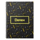 Detective Spy Glass and Fingerprints Fun Notizblock (Vorderseite)