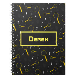 Detective Spy Glass and Fingerprints Fun Notizblock