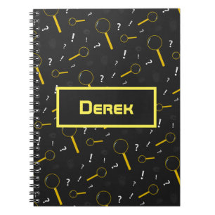 Detective Spy Glass and Fingerprints Fun Notizblock