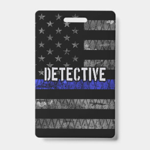 Detective Thin Blue Line abgenutzte Flagge Ausweis