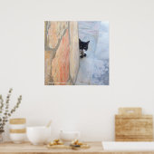 DETECTIVKATZE HINTER DER STEINMauer / Vatertag Poster (Küche)