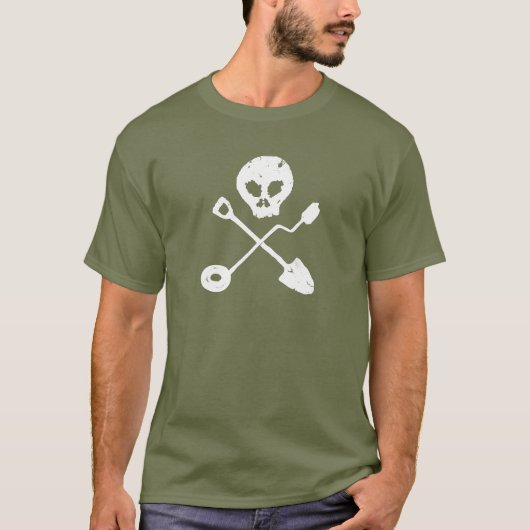 Detectorist Skull - Sondengänger Schädel T-Shirt (Vorderseite)