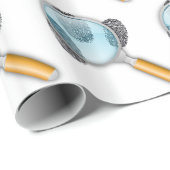 Detektiv-Anhaltspunkt-Entdeckungs-Finger nimmt von Geschenkpapier (Rolleneckpunkt)