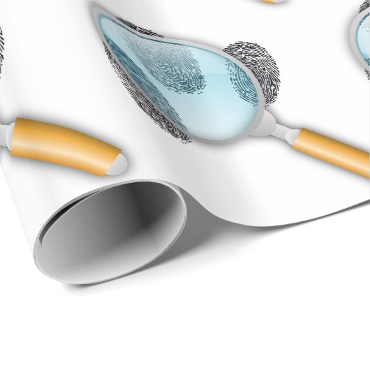 Detektiv-Anhaltspunkt-Entdeckungs-Finger nimmt von Geschenkpapier (Rolleneckpunkt)