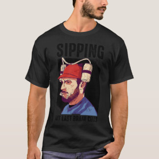 Detektiv-Cartoon mit Karomuster. T-Shirt
