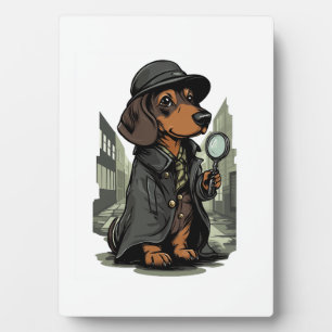 Detektiv-Dachshund � Geheimnis lösender Hund Fotoplatte