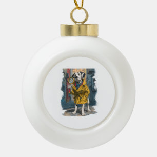 Detektiv Dalmatiner � Kriminalitätslösender Hund Keramik Kugel-Ornament