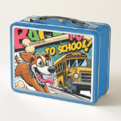 Detektiv Hund zurück zum Schulessen Metall Brotdose (Rückseite)