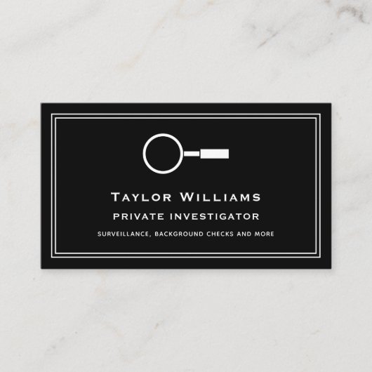 Detektiv Magnifying Glass Visitenkarte (Vorderseite)
