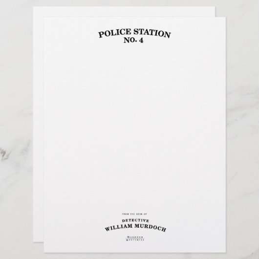 Detektiv Murdoch Briefpapier (Vorne/Hinten)