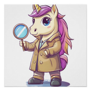 Detektiv-Mystery-Einhorn Poster