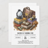 Detektiv Niedlich Mystery Geburtstag Einladung (Vorne/Hinten)