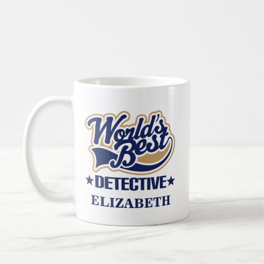 Detektiv-personalisiertes Tassen-Geschenk Kaffeetasse (Links)