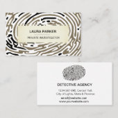 Detektiv Privatdetektor Finger Print sicher Visitenkarte (Vorne/Hinten)