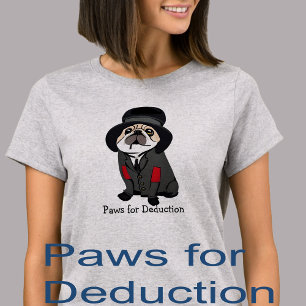 Detektiv Sherlock Pug Hundeliebhaber Landstreicher T-Shirt