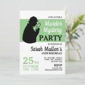 Detektiv Silhouette, Mördermysterium Geburtstag Einladung (Stehend Vorderseite)