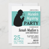 Detektiv Silhouette, Mördermysterium Geburtstag Einladung (Vorderseite)