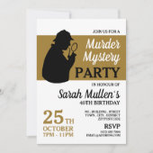Detektiv Silhouette, Mördermysterium Geburtstag Einladung (Vorderseite)