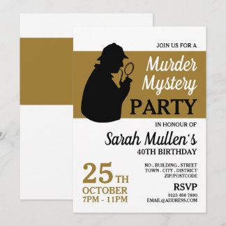 Detektiv Silhouette, Mördermysterium Geburtstag Einladung