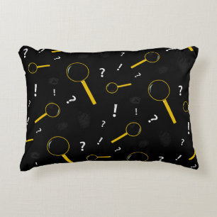 Detektiv Spyglass und Fingerprints Kriminalszene Dekokissen