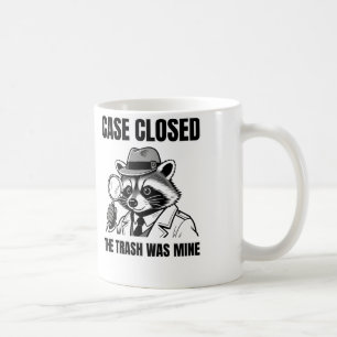 Detektiv-Waschbär "Fall abgeschlossen" Humor Grafi Kaffeetasse