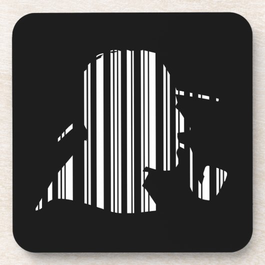 DETEKTIVE BAR CODE-Pipe Rauchen Barcode-Muster Getränkeuntersetzer (Vorderseite)