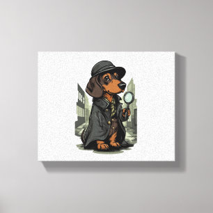 Detektive Dackel - Geheimnis löst Hund Leinwanddruck