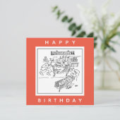 Detektive im Supermarkt-Cartoon speichern Karte (Stehend Vorderseite)