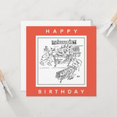 Detektive im Supermarkt-Cartoon speichern Karte (Vorderseite/Rückseite Beispiel)