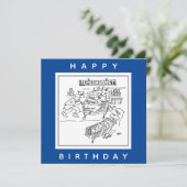 Detektive im Supermarkt-Cartoon speichern Karte (Stehend Vorderseite)