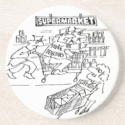 Detektive im Supermarkt Getränkeuntersetzer (Vorne)