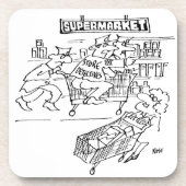 Detektive im Supermarkt Getränkeuntersetzer (Vorderseite)