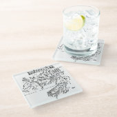 Detektive im Supermarkt Glasuntersetzer (Schrägansicht)