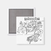 Detektive im Supermarkt Magnet (Vorderseite/Rückseite)