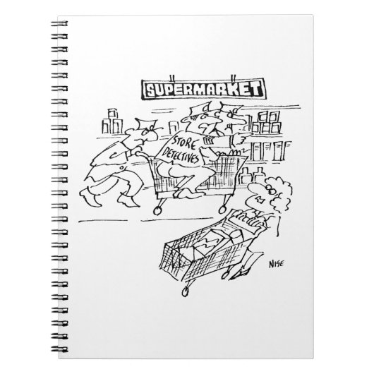 Detektive im Supermarkt Notizblock (Vorderseite)