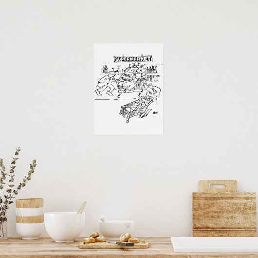 Detektive im Supermarkt Poster (Küche)