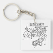 Detektive im Supermarkt Schlüsselanhänger (Vorderseite)