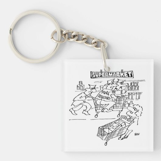 Detektive im Supermarkt Schlüsselanhänger (Vorderseite)