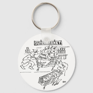 Detektive im Supermarkt Schlüsselanhänger