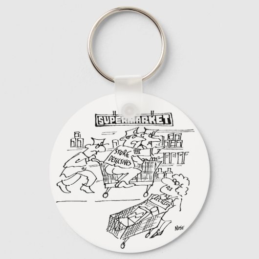 Detektive im Supermarkt Schlüsselanhänger (Vorderseite)