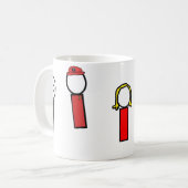 Detektive in verschleierten Zeichen Kaffeetasse (Vorderseite Links)