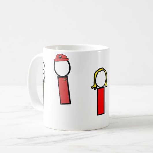 Detektive in verschleierten Zeichen Kaffeetasse (Vorderseite Links)