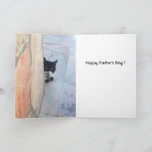 DETEKTIVE KATZE HINTER DER STEINWAND / Vatertag Karte (Innenseite)