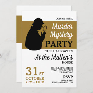 Detektive Silhouette, Mord-Mysterium Halloween Einladung