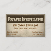 Detektivkarte für Privatdetektoren Visitenkarte (Vorderseite)