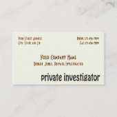 Detektivkarte für Privatdetektoren Visitenkarte (Vorderseite)