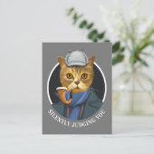 Detektivkatze - Stille Beurteilung Postkarte (Stehend Vorderseite)