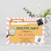 Detektivmädchen-Party Einladung (Stehend Vorderseite)