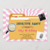 Detektivmädchen-Party Einladung (Vorne/Hinten)